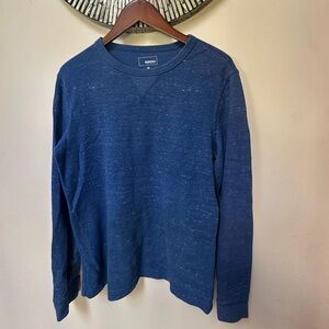 Blue Long-Sleeve Crewneck Men's Shirt